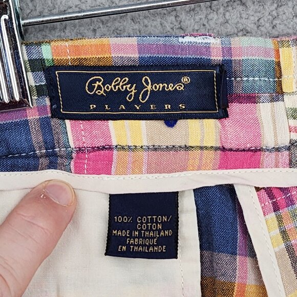 Bobby Jones Players Men's Patchwork Plaid Colorful Shorts Size 36 - Picture 14 of 15